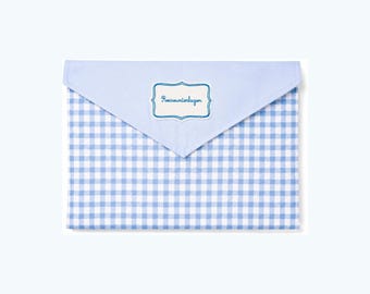 Travel Document Wallet Organiser case Cute Design Light Blue White by German Label Ringelsuse