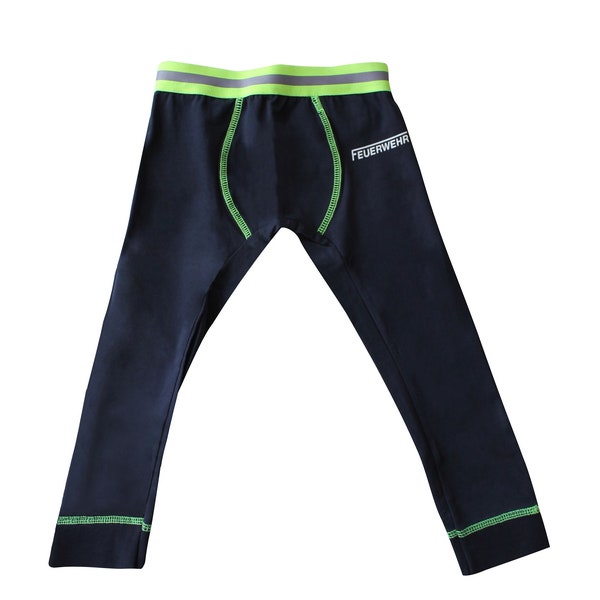 Feuerwehr Lange Unterhose Jungen Kinder Long Johns John Blau Dunkelblau Baumwolle Thermo Unterwäsche Hose Unterteil 80-122 Feuerwehrmann