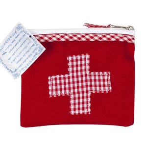 Mini-Apotheke Medikamentenbeutel Beutel Medikamente Medizin Arznei Erste Hilfe Tasche Täschchen 13 x 11 cm Baumwolle Ringelsuse Fairtrade