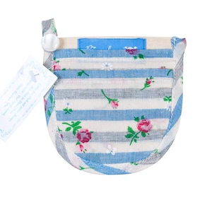 Mini Geldbörse Portemonnaie für den BH Damen Mädchen Blumen Streifen 9 x 8,5 cm Undercover Bra Diebstahlschutz Befestigung BH Baumwolle
