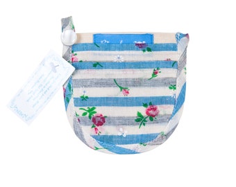 Mini Purse for Bras Underwear Wallet Cotton Flowers Striped 9 x 8,5 cm Ringelsuse