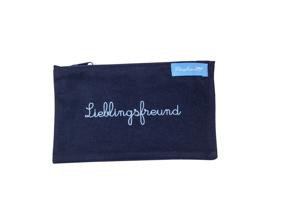 Großstadtmädchen Kosmetiktasche – 12x20 Cm, Baumwolle, Fair Gehandelt, Bestickt
