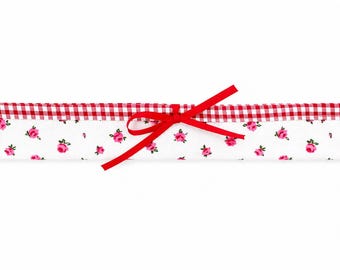 Custodia in cotone per spazzolino da denti – Custodia da viaggio per spazzolino da denti – Coprispazzolino lavabile blu, rosso e bianco – Accessorio da bagno sostenibile