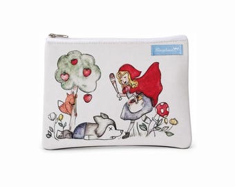 Little Red Riding Hood original cosmetic bag make-up bag cosmetic bag for girls ladies women 20 x 15 cm print colorful
