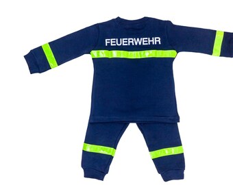 Pijama infantil de bomberos para niños, disfraz de niño azul, pijama de algodón, pijama infantil de dos piezas