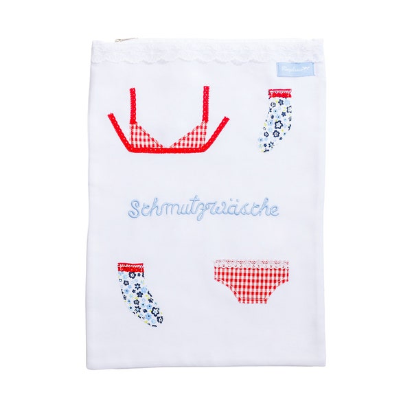 Sac à linge sac à linge rangement sac à linge sale linge sale blanc 38 cm x 27 cm coton brodé boucles d'oreilles commerce équitable