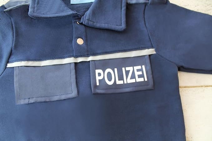 Polizei-Kinderkostüm T-Shirt – Mit Aufdruck Von Gürtel, Kelle Und POLIZEI Schriftzug, Größe 128