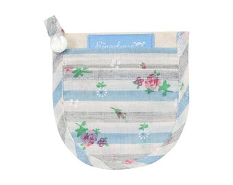 Mini Purse for Bras Underwear Wallet Cotton Flowers Striped 9 x 8,5 cm Ringelsuse