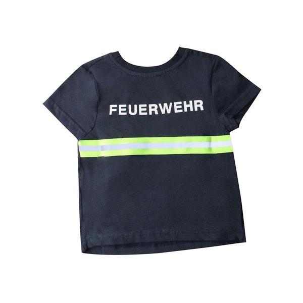 Feuerwehr T-Shirt Shirt Jungen Kinder 80-122 Dunkelblau Baumwolle Feuerwehrmann Junge