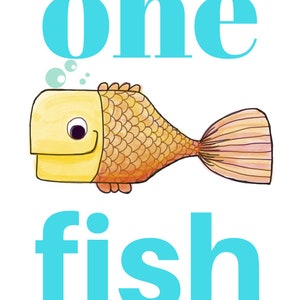 One Fish Two Fish Three Fish Nursery Wall Art Printable - Etsy