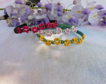 handmade macrame flower bracelet-Chinese knot flower bracelet-unique bracelet-colorful bracelet-gift for her-macrame simple bracelet