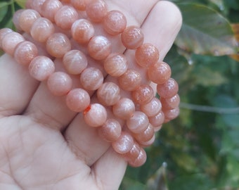sunstone bracelet- unique stone jewelry- healing sunstone jewelry-shinny stone bracelet- stretch bracelet - gift for her