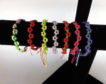 handmade macrame flower bracelet-Chinese knot flower bracelet-unique bracelet-colorful bracelet-gift for her-macrame simple bracelet jewelry