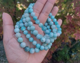 natural amazonite bracelet- amazonite stone jewelry- one of a kind gift- healing crystal jewelry- holiday birthday gift- stretch bracelet