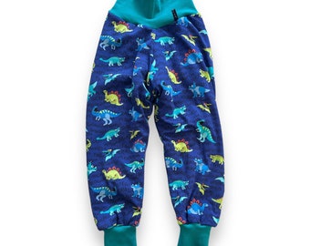 Pumphose "Dinosphere" Babyhose Dinos Dinosaurier Dino Blau Türkis Grün 62 68 74 80 86 92 98 104 110 116 122 128 Juna Kindermode Baby Hose