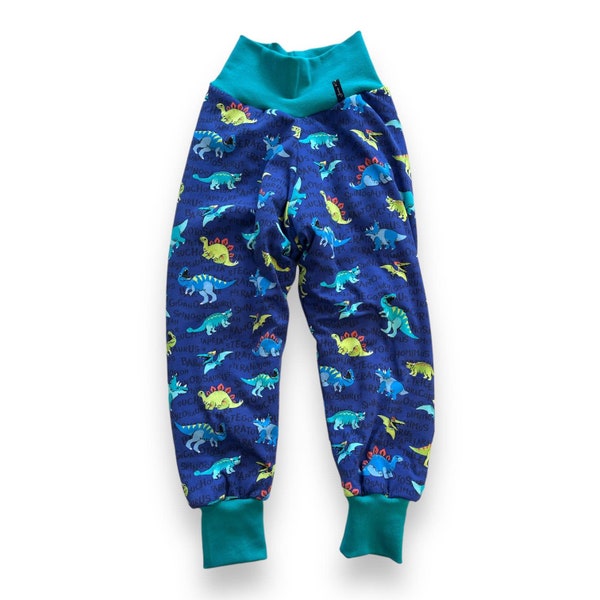 Pantalon à pompe « Dinosphère » Pantalon bébé Dinos Dinosaure Dino Bleu Turquoise Vert 62 68 74 80 86 92 98 104 110 116 122 128 Juna Mode Enfant Pantalon Bébé