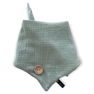 Muslin cloth &quot;Mint&quot; old green pastel plain colors triangular scarf loop scarf baby child toddler muslin double gauze