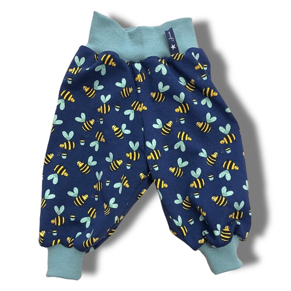 Pumphose "BeeHappy" Baby Pants 62 68 74 80 86 92 98 104 110 116 122 128 Bee Black Navy Yellow Bees Bumblebee Harem Pants Pull-On Pants Wide