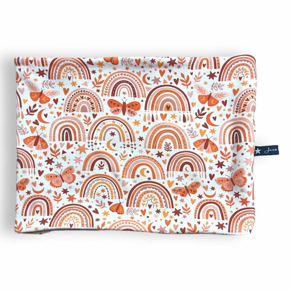 Hochwertiger Loopschal Regenbogen Blumen Loop Schal Tuch Beaniemütze passend im Shop Juna Kindermode Wald Herbst Herbstlich Rosa Altrosa