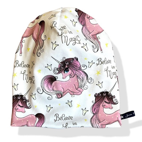 Beaniemütze "CursesUnicorns" | Wendebeanie | Beanie | Mütze | Loops passend im Shop | Juna Kindermode | Einhorn Einhörner Traum rosa lila