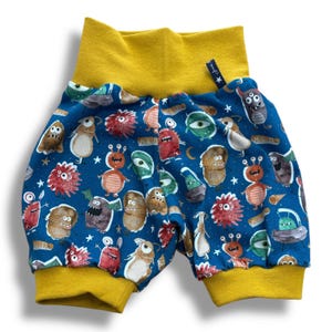 Short bloomers monster creatures blue ochre Halloween shorts summer pants summer pants baby pants 62 68 74 80 86 92 98 104 110 116 122 128 Juna