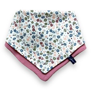Scarf flowers scattered flowers dried flowers mint smoke blue old pink jersey triangular scarf loop scarf baby child toddler