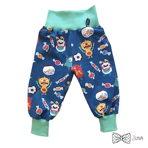 Pumphose &quot;Monster&quot; Baby Pants Mint Blue Turquoise Candy Sweet Monsters 62 68 74 80 86 92 98 104 110 116 122 128 Juna Children&#39;s Fashion Pink Baby Pants Green
