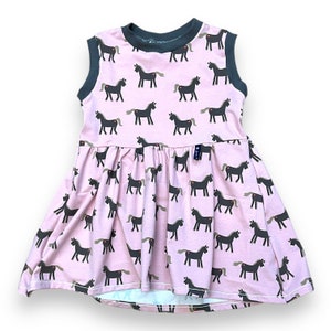 Revolving dress dress Christmas gift horse horse pony dress 62 68 74 80 86 92 98 104 110 116 122 128 Juna children&#39;s fashion pink brown