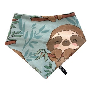 Dreieckstuch &quot;PootySloth&quot; Faultiere Jersey Schaltuch Lätzchen Tuch Loop Halstuch Baby Kind Kleinkind Türkis Mint Hellbraun