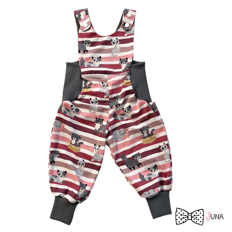 Latzhose Baby Pants Romper Suit Baby Suit Cat Kitten Girls Pink Grey Pink Jumpsuit 62 86 74 80 86 92 98 104 110 116 122 128 134