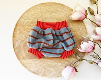 Couches-culottes en tissu éponge « RAYURES » pour bébé et enfant, bleues et marron, tailles au choix !