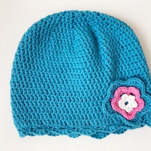 Baby hat turquoise head circumference 34-38 cm crocheted image 2