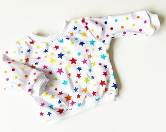 Doll sweater 'STARS & DOTS' Colorful