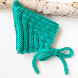Dwergmuts Pixiemuts gebreide muts wintermuts kindermuts merinowol gebreid smaragd