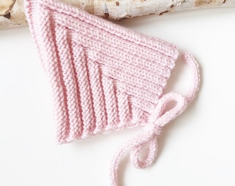 Zwergenmütze Pixie Mütze Strickmütze Wintermütze Kindermütze Merinowolle gestrickt  Rosé