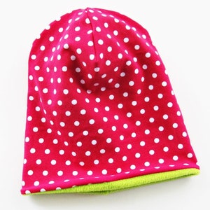 Wendebeanie Punkte Pink Bild 1