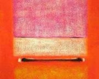 Violet Wit Zwart en Geel op Oranje - Mark Rothko - Olieverfschilderij handgeschilderd