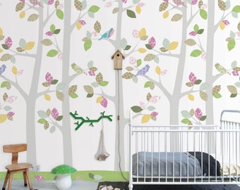 Forest - kinderkamer behang gemaakt van fleece