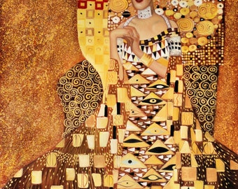 Golden Adele -Gustav Klimt- Pintura al óleo pintada a mano