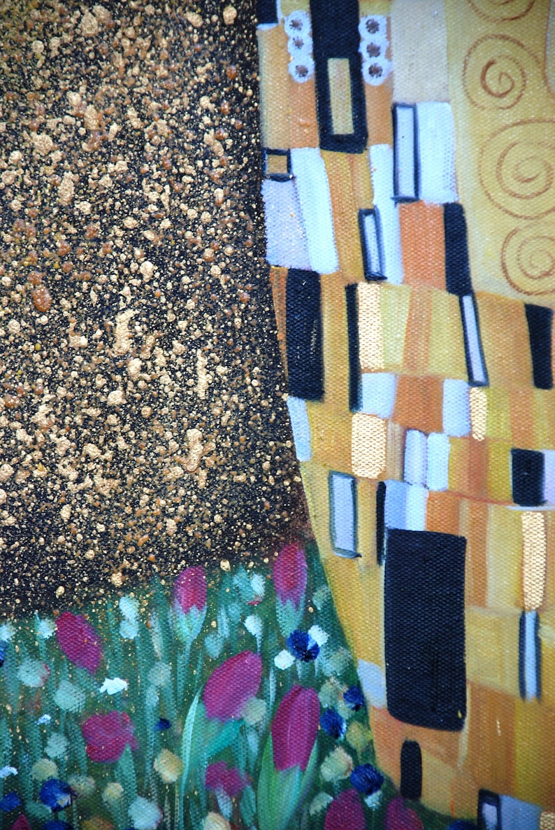 Der Kuss Gustav Klimt Ölgemälde handgemalt Bild 4