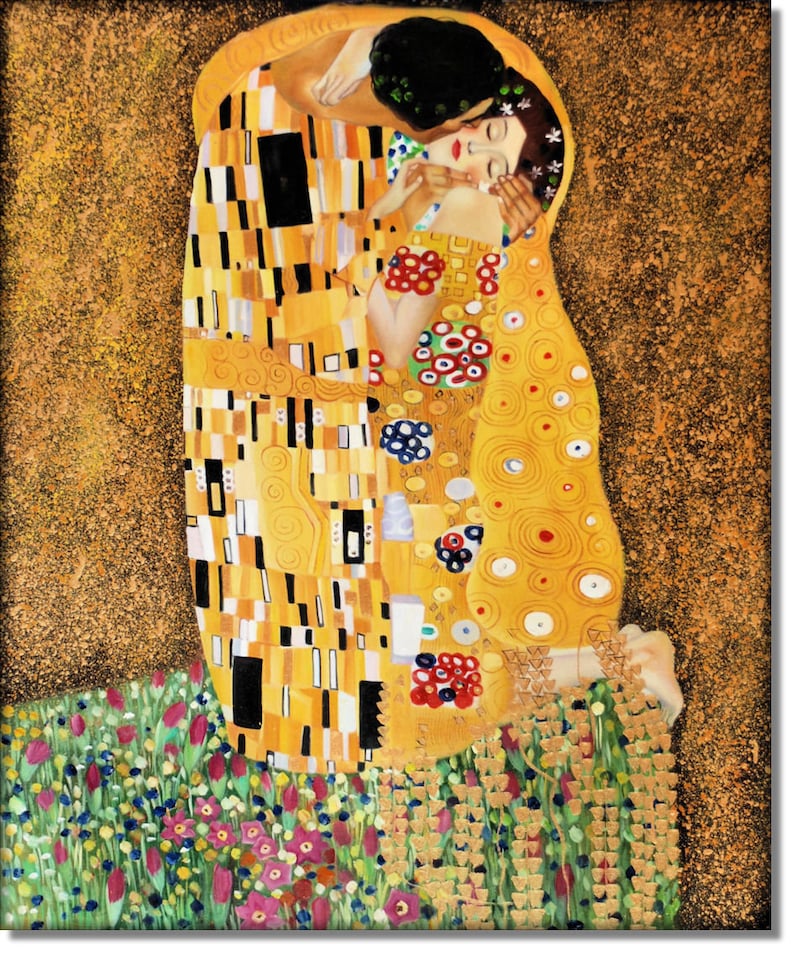 Der Kuss Gustav Klimt Ölgemälde handgemalt Bild 1