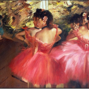 Tänzerinnen in Rosa Ölgemälde handgemalt Bild 1