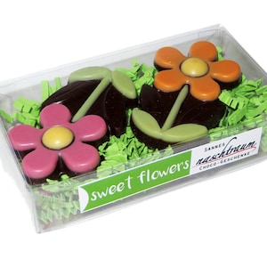 4 fiori di cioccolato fondente, regalo, confezione, regalo di cioccolato, compleanno, festa della mamma, San Valentino