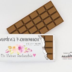 10 chocolate bars &quot;Communion/Confirmation Flowers&quot;, personalized chocolate, communion gift, confirmation gift