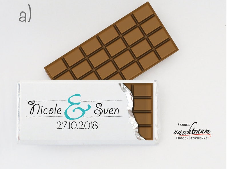 10 chocolate bars wedding individual, personalized chocolate, chocolate individually printed, guest gift wedding, give away image 1