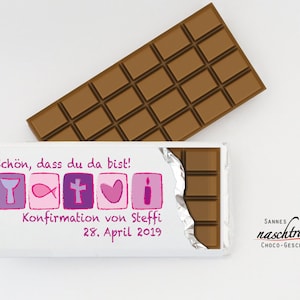 10 tabletas de chocolate &quot;Confirmación individual 2&quot;, chocolate personalizado, regalo de confirmación, chocolate individual, regalar