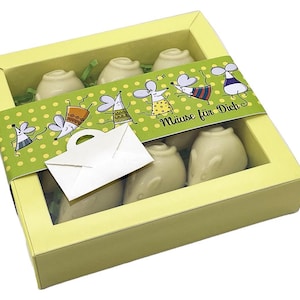 9 dolci topolini di cioccolato ripieno, torrone pralinato, torrone alla nocciola, torrone, cioccolato, regalo, confezione, topolini di cioccolato, scomparto per soldi