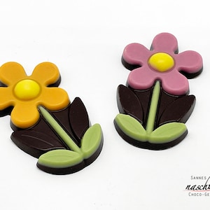 2 flowers made of dark chocolate, gift, chocolate gift, birthday, Mother's Day, Valentine's Day, guest gift
