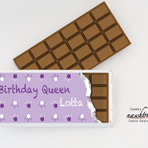 10 Schokotäfelchen "Birthday Queen individuell", personalisierte Schokolade, Schokolade individuell, Gastgeschenk Geburtstag, Give Away