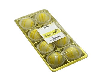 8 tartufi al limoncello – Cioccolato bianco e limone – Set di cioccolatini – Regalo di ringraziamento – Confezione da 8 cioccolatini – Dolce sorpresa – Il dolce sogno di Sanne